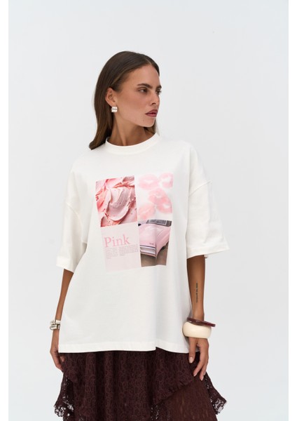 Ice Cream Oversize Beyaz T-Shirt modelleri