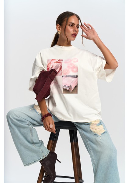 Ice Cream Oversize Beyaz T-Shirt indirimleri