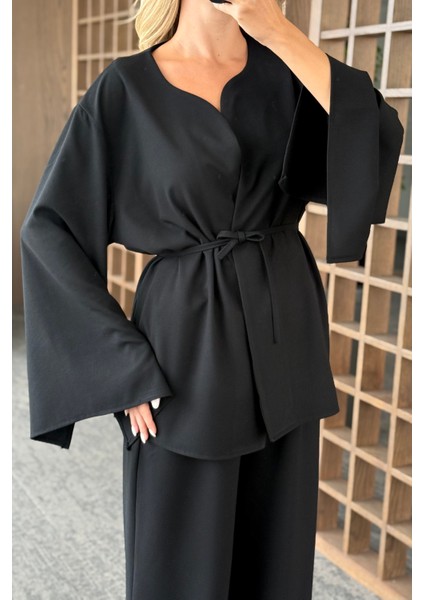 Siyah Ipli Kimono Takım - 8864 fiyatları