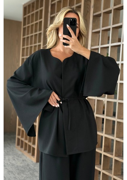 Siyah Ipli Kimono Takım - 8864 modelleri