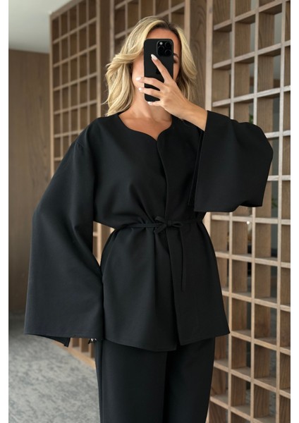 Siyah Ipli Kimono Takım - 8864 fırsatları
