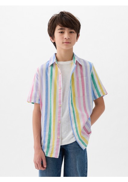 Erkek Çocuk Çok Renkli Keten Karışımlı Gömlek indirimleri