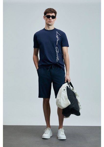 Justın Modern Grafik T- Shirt Siyah