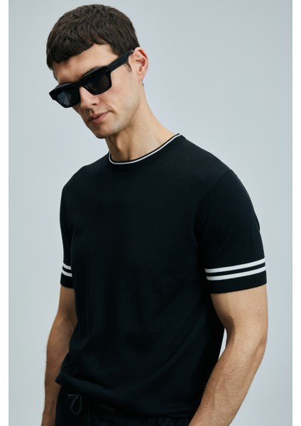 Robert Erkek İpek Karışımlı Kazak Siyah