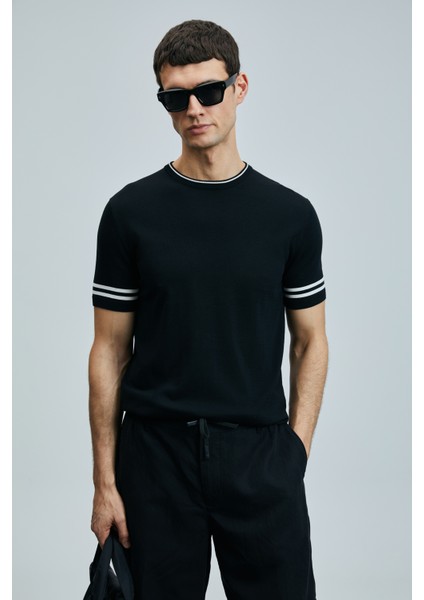 Robert Erkek İpek Karışımlı Kazak Siyah