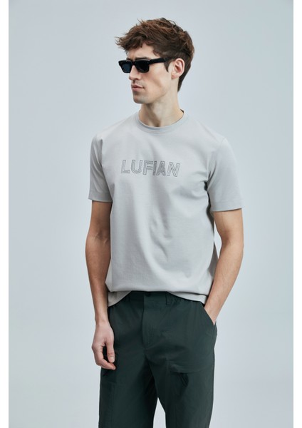 Logolu Streç Pamuklu Regular Fit Bisiklet Yaka T Shirt Erkek T Shirt 111020240