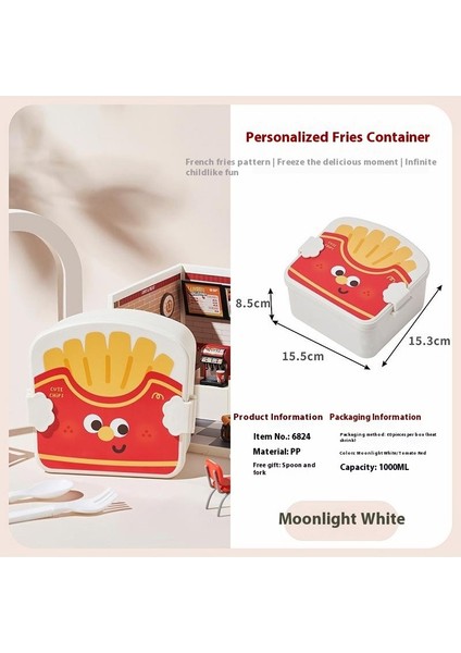 Sevimli Patates Kızartması Bento Öğle Yemeği Kutusu (Yurt Dışından)