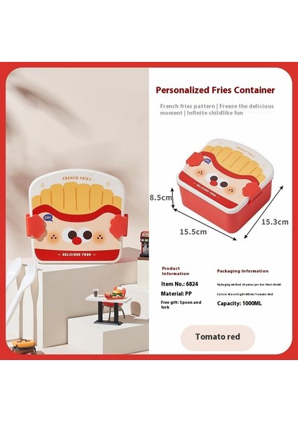 Sevimli Patates Kızartması Bento Öğle Yemeği Kutusu (Yurt Dışından)