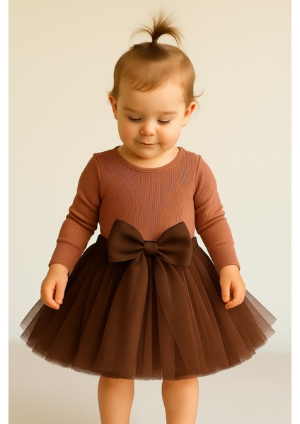 Kız Bebek Astarlı Önü Tokalı Beli Lastikli Kabarık Tütü Etek