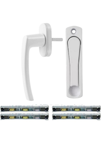 Netpen Pvc Alüminyum Gömme Kol, Pencere Kolu, 4 Ad. Çiftli Sürme Teker -Beyaz