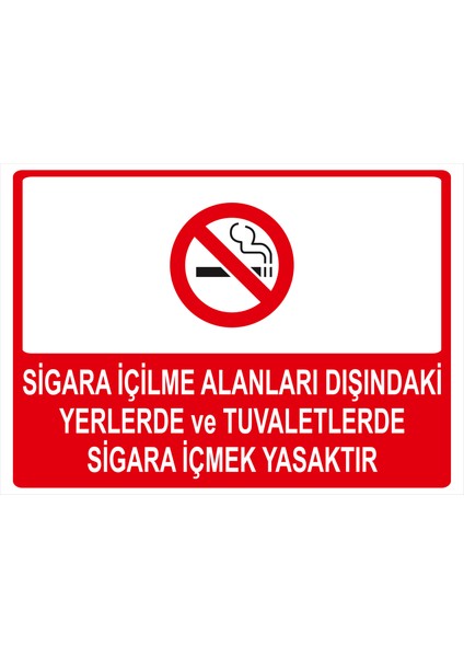Sigara Içilme Alanları Dışındaki Yerlerde ve Tuvaletlerde Sigara Içmek Yasaktır Isg Uyarı Levhası fiyatları