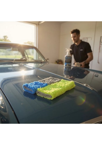 Mikrofiber Oto Temizlik Bezi Lazer Kesim Cila Wax 40X40 cm Parlatır Çizmez Leke Yapmaz 3 Adet modelleri