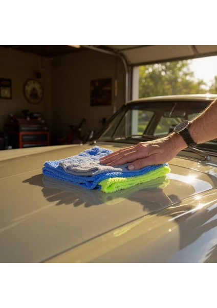 Mikrofiber Oto Temizlik Bezi Lazer Kesim Cila Wax 40X40 cm Parlatır Çizmez Leke Yapmaz 3 Adet indirimleri