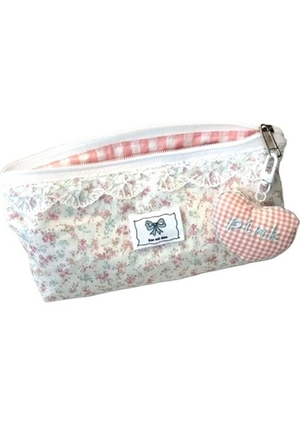 Dantel Kenarlı Baskılı Kt Kalem Çantası Ins Tasarım Yüksek Değerli Kırtasiye Çantası Kız Öğrenci Büyük Kapasiteli Kalem Çantası Depolama Dantel Fiyonk Kalem Çantası (Yurt Dışından)