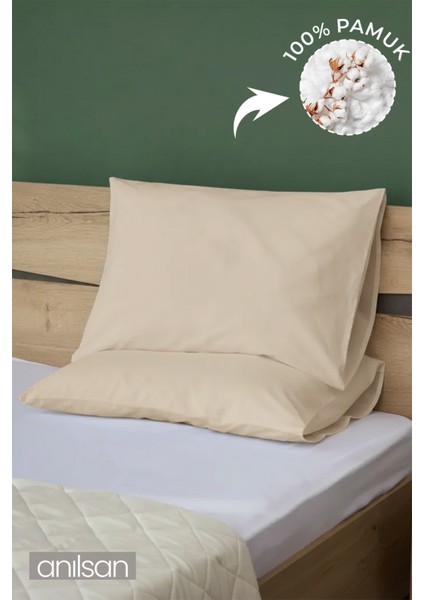 2'li Bej Yastık Kılıfı – 50X70 Cm, %100 PAMUK,63TEL fırsatları