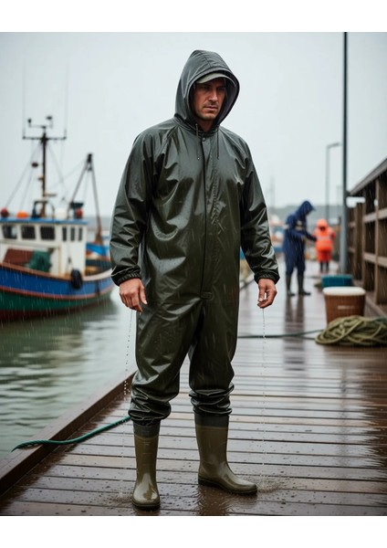Su Geçirmez Tulum Takım CBT1200 Balıkçılık ve Şantiye 1200 Yerli Çizme Kapüşonlu Boy Çbt modelleri