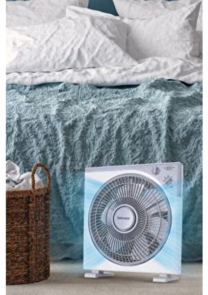 Konfor 12 inç Kare Vantilatör 50W 3 Hız Seçeneği ile Enerji Tasarruflu