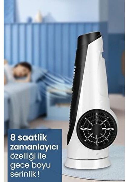 GM-7944 Airbot Kule Tipi Vantilatör 90 W Uzaktan Kumanda ile Geniş Salınım Açısı