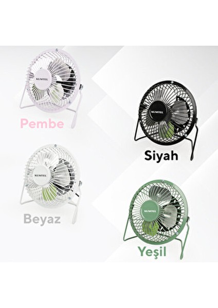 Masaüstü USB Fan 2.5W Güçlü Metal 14 Cm Salınım İşlevi ile Serinletir