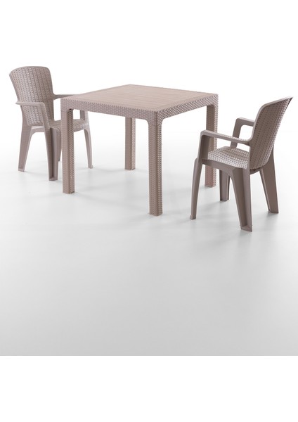 Side 2 Kişilik Rattan Masa Sandalye Takımı Cappuccino fiyatları