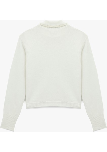 Inci Detaylı Bebe Yaka Uzun Kollu Triko Kazak fiyatları