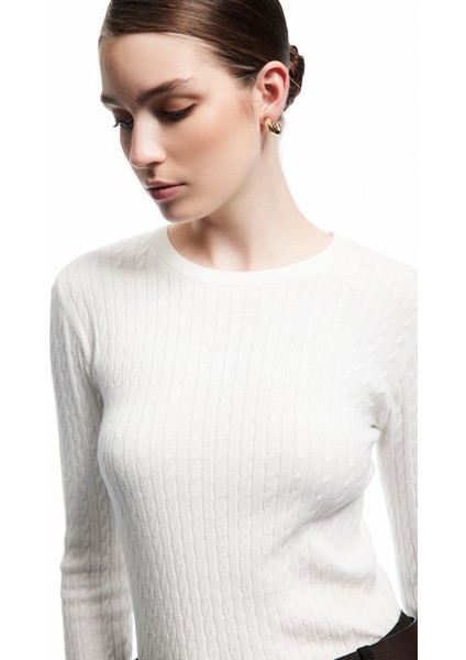 Uzun Kollu Bisiklet Yaka Saç Örgü Triko Kazak fiyatları