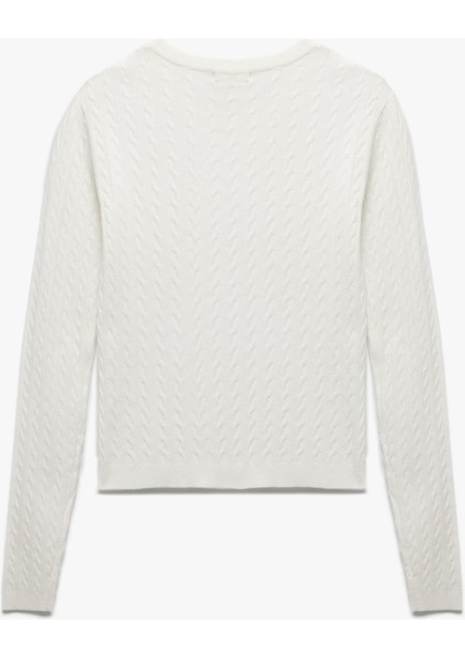 Uzun Kollu Bisiklet Yaka Saç Örgü Triko Kazak fırsatları