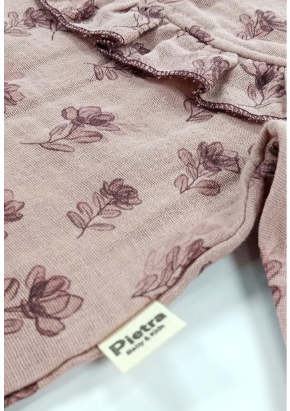 Fırfır Detaylı Dijital Baskılı %100 Pamuk Müslin Kumaş Bebek ve Çocuk Kız Ikili Takım fırsatları