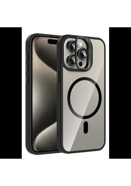 Apple iPhone 14 Pro Max Remim Lensli Magsafe Standlı Kapak