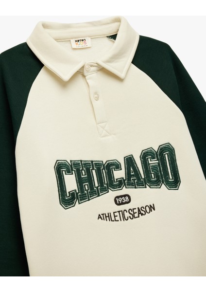 Uzun Kollu Polo Yaka Nakışlı Sweatshirt modelleri