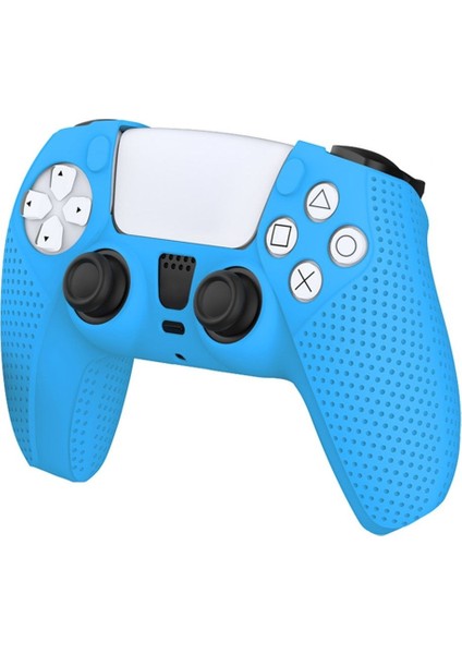 Sony Dobe Playstation 5 Uyumlu Dualsense Gamepad Slikon Koruyucu Set, Ps5 Slikon Kılıf-Mavi