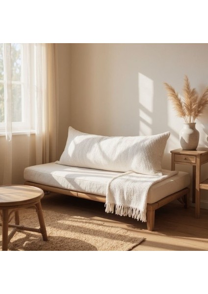 Krem Örgü Iskandinav Uzun Yastık 40X100 ( Içi Dolgulu) fiyatları