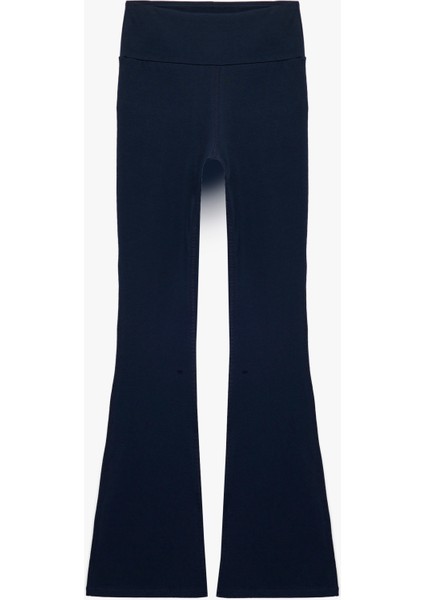 Ispanyol Paça Slim Fit Yüksek Bel Spor Tayt