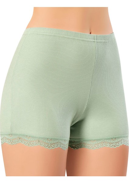 Incili 3'lü Set Kadın Kaşkorse Paça Dantelli Şort