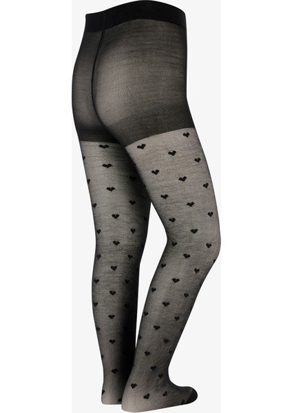 Pretty Mini Heart Siyah Külotlu Çorap