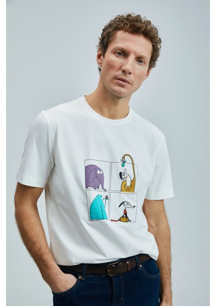 Funky Modern Grafik T- Shirt Siyah