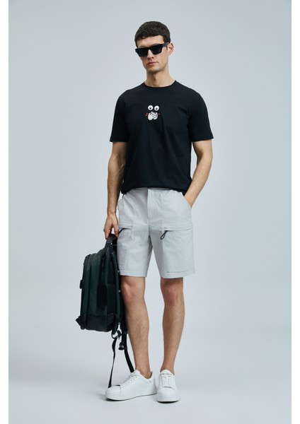 Zany Modern Grafik T- Shirt Siyah