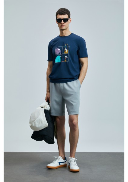 Funky Modern Grafik T- Shirt Siyah