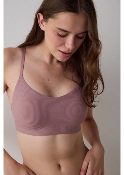 Gül Kurusu Fit Dikişsiz Balensiz Bralet Sütyen