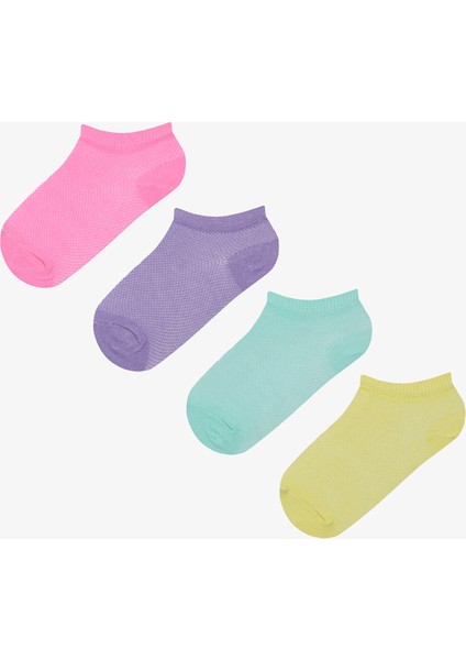 Kız Çocuk Basic Colorful 4lü Patik Çorap