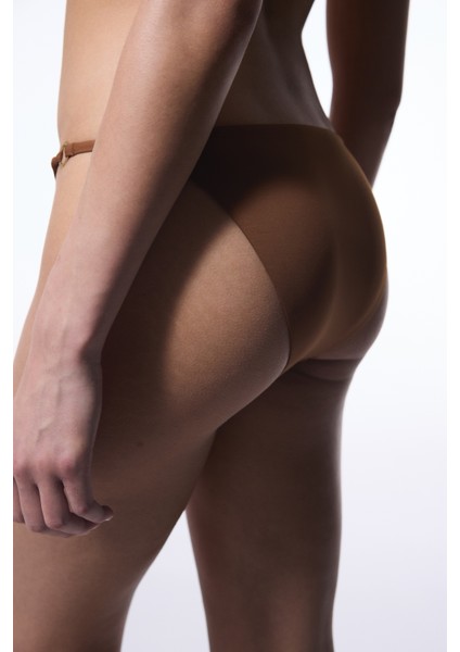 Kahverengi Libby Side Tokalı Slip Bikini Altı