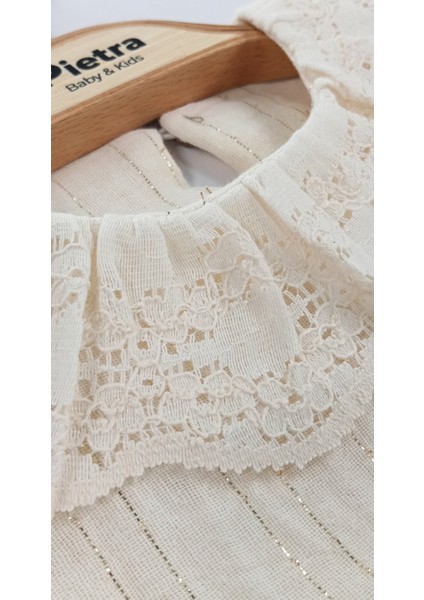 Fiyonk Detaylı Fırfırlı %100 Pamuk Müslin Kumaş Bebek ve Çocuk Kız Ikili Takım modelleri