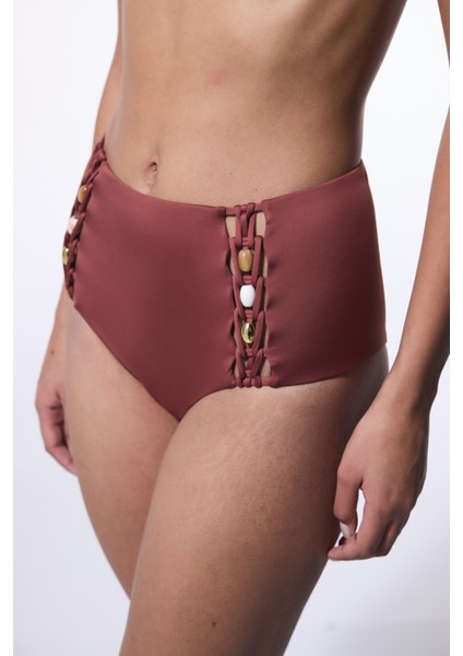 Açık Kahverengi Astrid High Yüksek Bel Bikini Altı