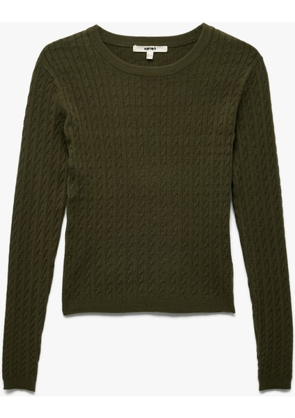 Uzun Kollu Bisiklet Yaka Saç Örgü Triko Kazak modelleri