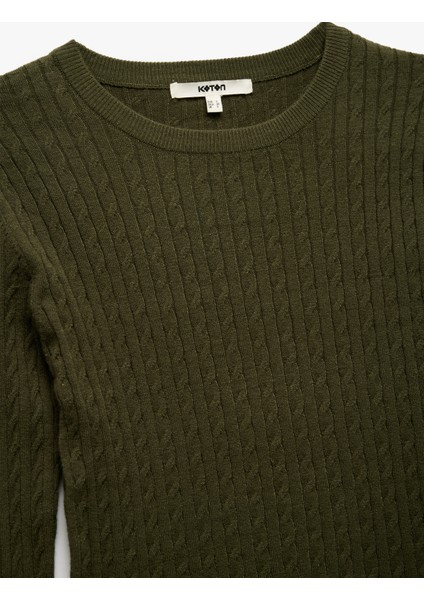 Uzun Kollu Bisiklet Yaka Saç Örgü Triko Kazak indirimleri