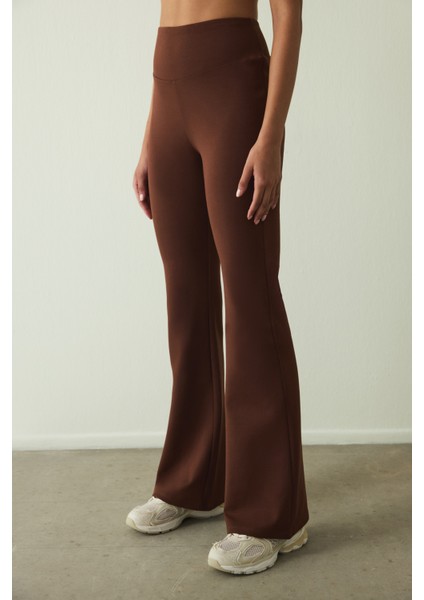 Cappuccino Easy Yüksek Bel Slim Fit Ispanyol Paça Pantolon