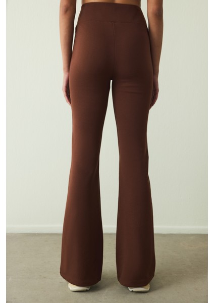 Cappuccino Easy Yüksek Bel Slim Fit Ispanyol Paça Pantolon