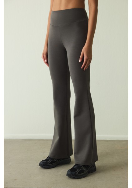 Antrasit Easy Yüksek Bel Ispanyol Paça Pantolon