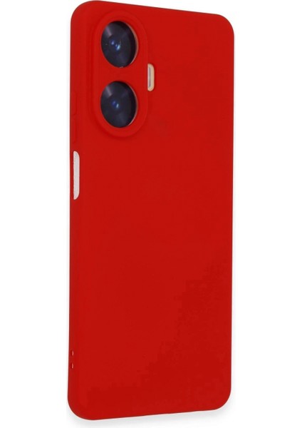Realme C55 Kılıf Nano Içi Kadife Silikon - Kırmızı