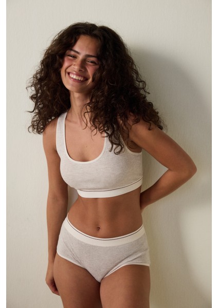 Bej Melanj Melanj Çıkarılabilir Kaplı Balensiz Sütyen